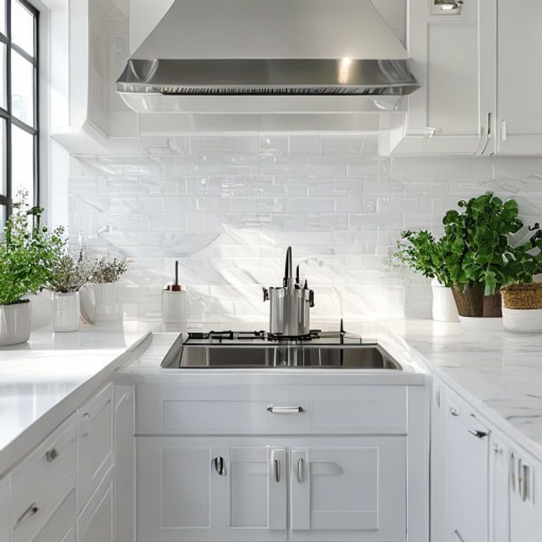 The same kitchen sparkling clean after professional cleaning